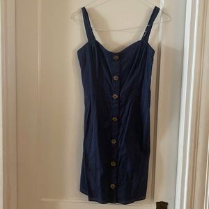 NWT!!! Abercrombie & Fitch Button Up Navy Sleeveless Dress